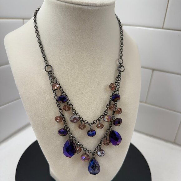 Vintage Double Strand Faceted Bead Necklace - Picture 5 of 5